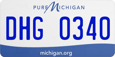 MI license plate DHG0340