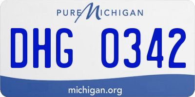 MI license plate DHG0342