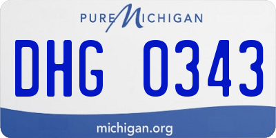 MI license plate DHG0343