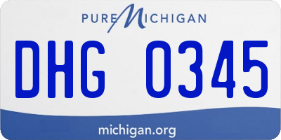 MI license plate DHG0345