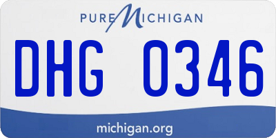 MI license plate DHG0346