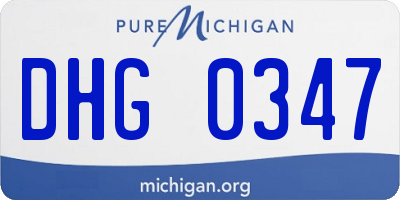 MI license plate DHG0347