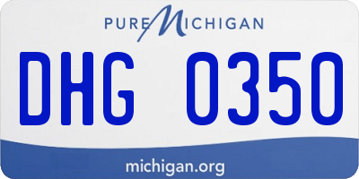 MI license plate DHG0350