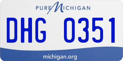 MI license plate DHG0351