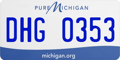 MI license plate DHG0353