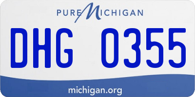 MI license plate DHG0355