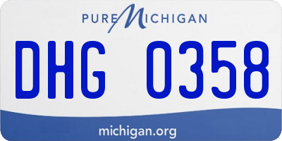 MI license plate DHG0358