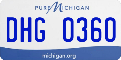 MI license plate DHG0360
