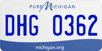 MI license plate DHG0362