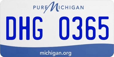 MI license plate DHG0365