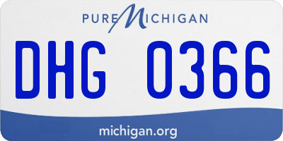 MI license plate DHG0366