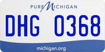 MI license plate DHG0368