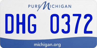MI license plate DHG0372