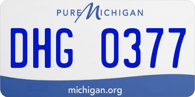 MI license plate DHG0377