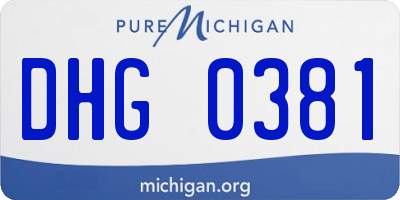 MI license plate DHG0381