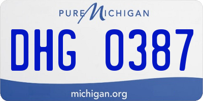 MI license plate DHG0387