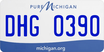 MI license plate DHG0390