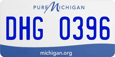MI license plate DHG0396