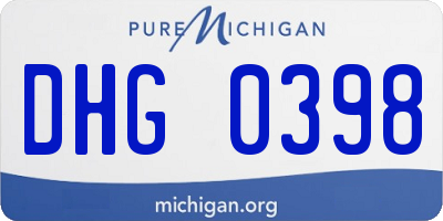 MI license plate DHG0398