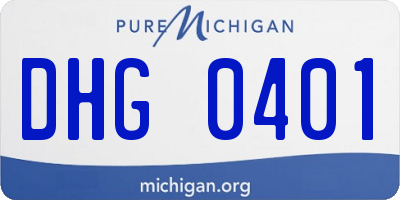 MI license plate DHG0401
