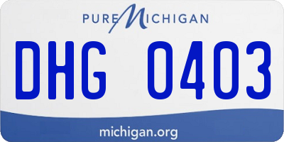 MI license plate DHG0403