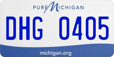 MI license plate DHG0405
