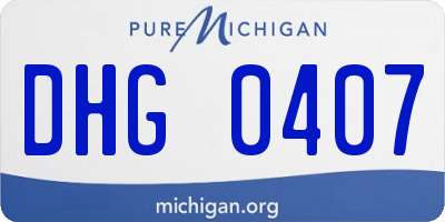 MI license plate DHG0407