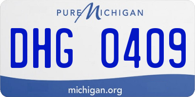 MI license plate DHG0409