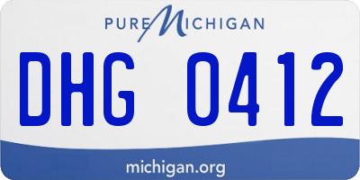 MI license plate DHG0412