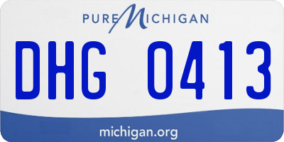 MI license plate DHG0413