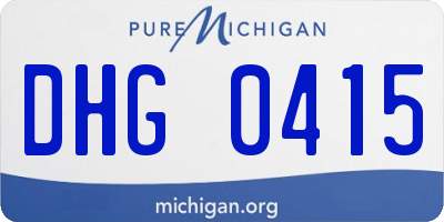 MI license plate DHG0415