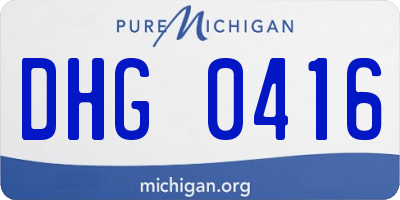 MI license plate DHG0416