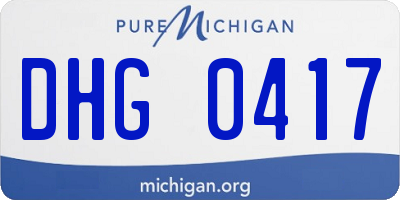 MI license plate DHG0417