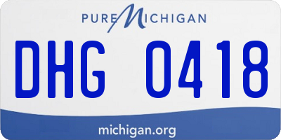 MI license plate DHG0418