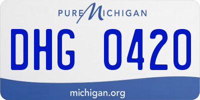 MI license plate DHG0420