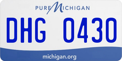 MI license plate DHG0430