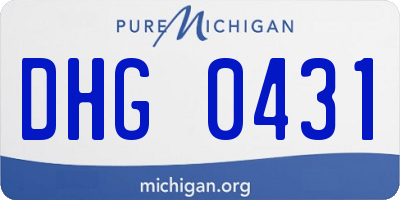 MI license plate DHG0431