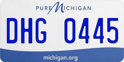 MI license plate DHG0445