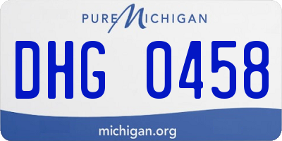 MI license plate DHG0458