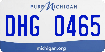 MI license plate DHG0465