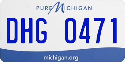 MI license plate DHG0471