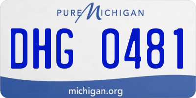 MI license plate DHG0481