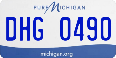 MI license plate DHG0490
