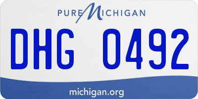 MI license plate DHG0492
