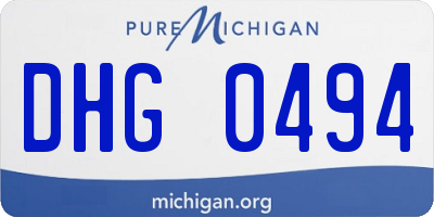 MI license plate DHG0494