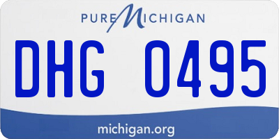 MI license plate DHG0495