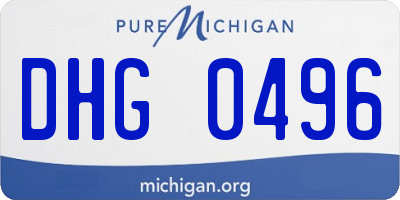 MI license plate DHG0496
