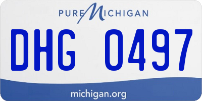 MI license plate DHG0497