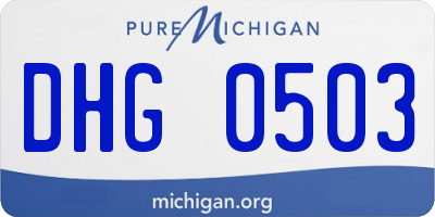 MI license plate DHG0503