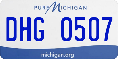 MI license plate DHG0507